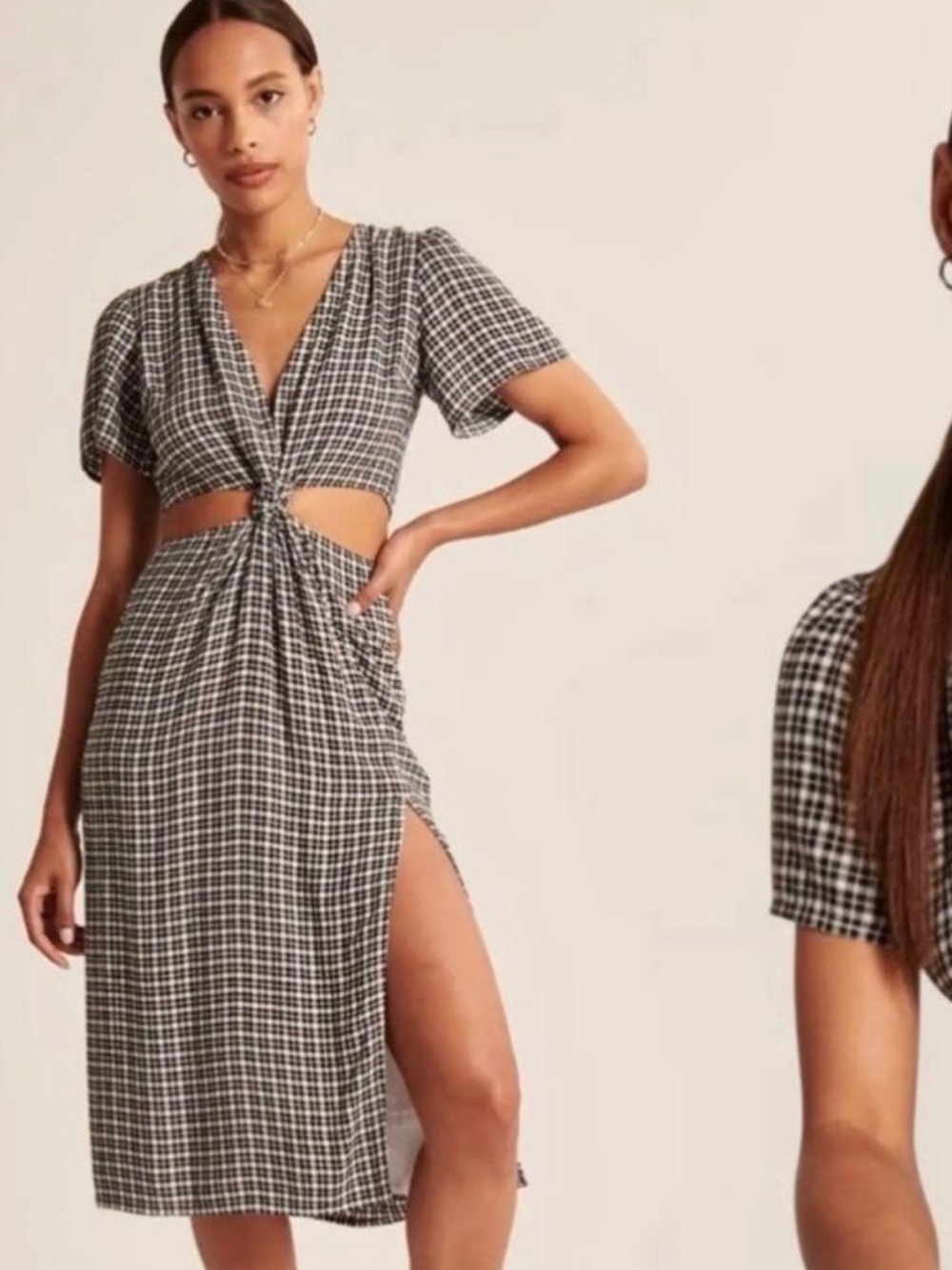 Abercrombie & Fitch Black Gingham Dress